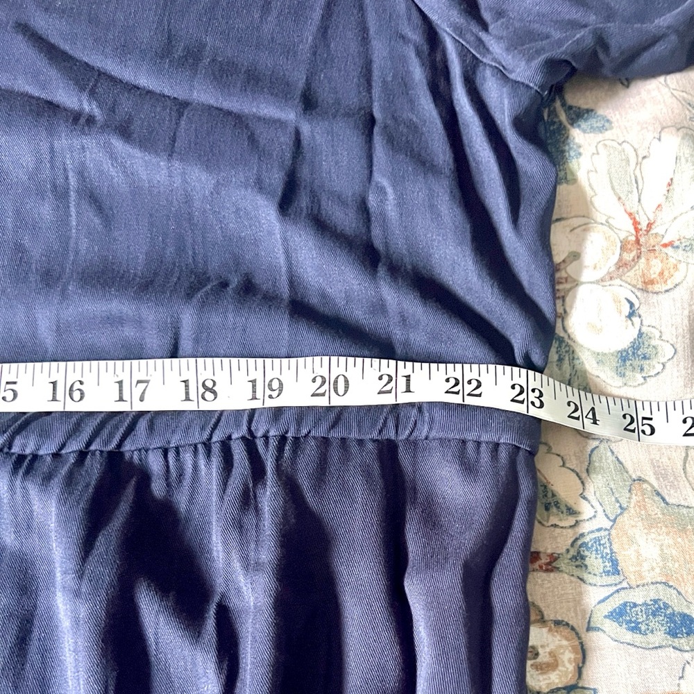Chaps est 1978, Navy Button-Front,Ruffle-Cuff,Shirt-Dress,Tie-Waist ,EUC,Size XL - Picture 11 of 14